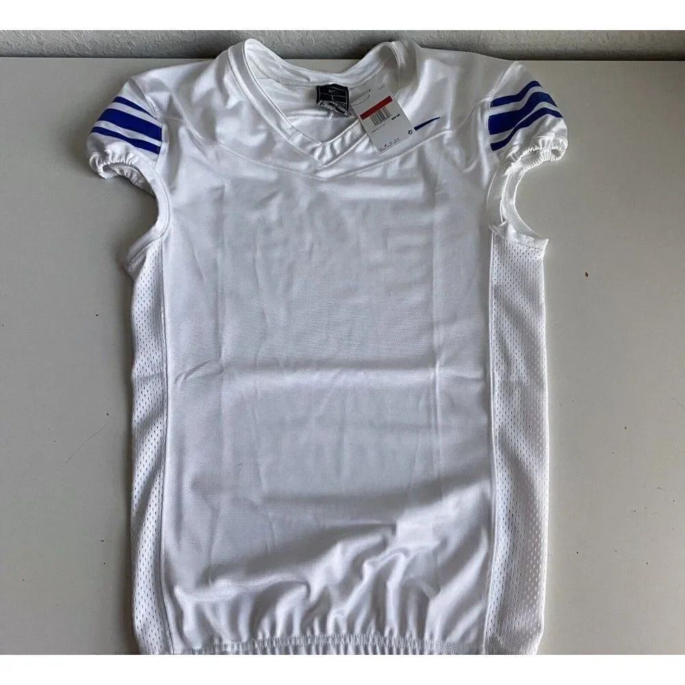Nike Football Performance‎ Jersey Mesh Vented White Royal CI3767-108 Men’s Sz L